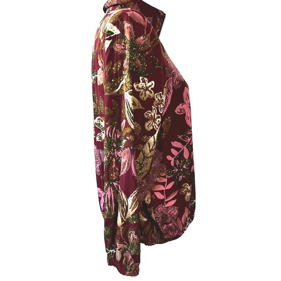 Vintage Seventies Cottage Core Windbreaker Sz M Petite Womens by Blair Floral Bu - Picture 4 of 8